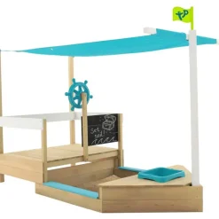 TP Toys Holzsandkasten Schiff Ahoy mit Dach blau