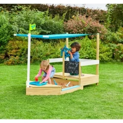 TP Toys Holzsandkasten Schiff Ahoy mit Dach blau