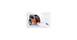 TrendPet Comfort Wagon M gefederter Fahrradhundeanhänger grau/orange