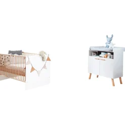 trendteam Babymöbel-Set, Mats, (2-tlg), neutrales Design weiß