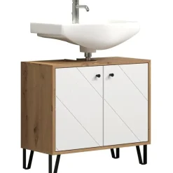 trendteam Waschbeckenunterschrank Touch 69 x 61 x 33 cm Weiß Matt