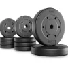 trex sport Hantelscheiben Set 20 kg Kunststoff Gewichte 25 mm schwarz