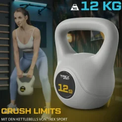 trex sport Kettlebell 12 kg Kugelhantel grau