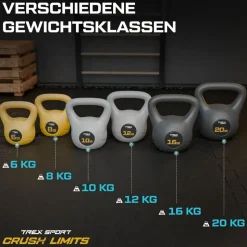 trex sport Kettlebell 12 kg Kugelhantel grau