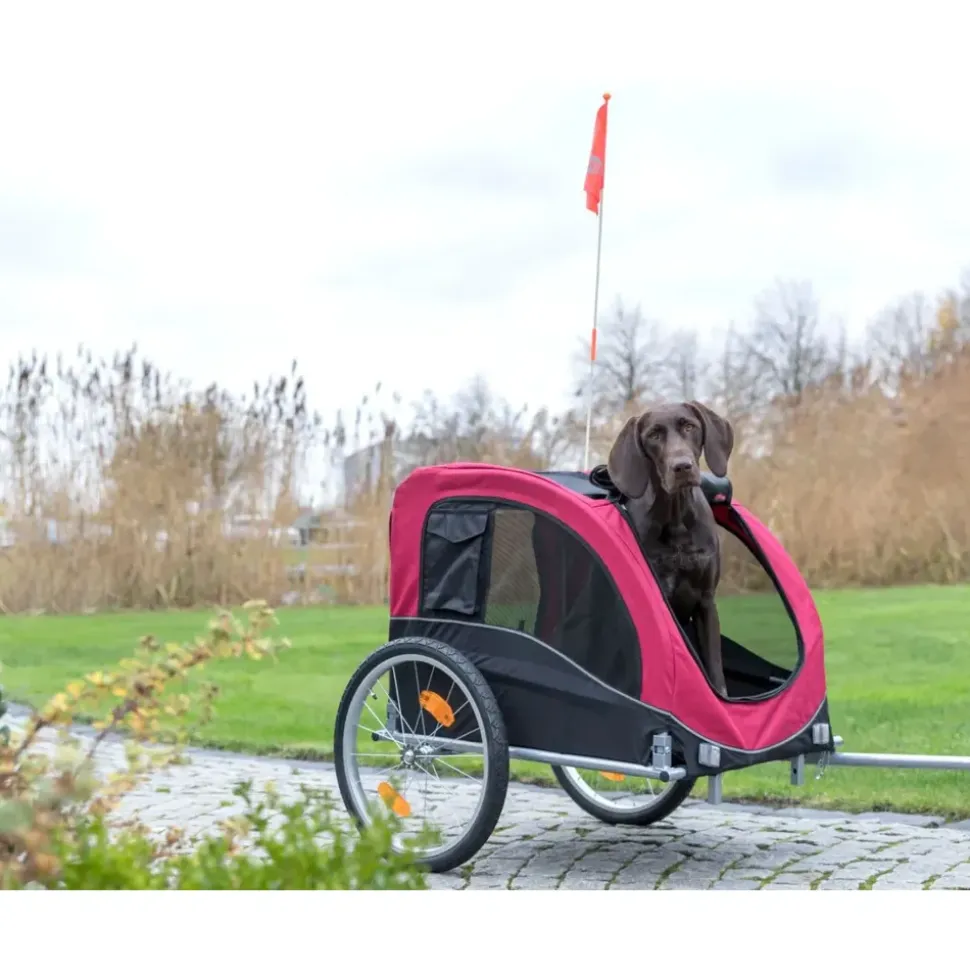 Trixie Hundeanhänger L rot/schwarz