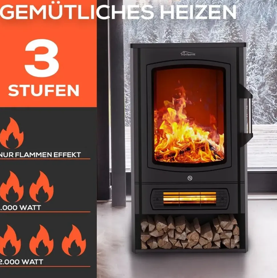 Tronitechnik Elektrokamin schwarz