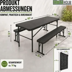 Trutzholm Bierzeltgarnitur 3-tlg. Grau
