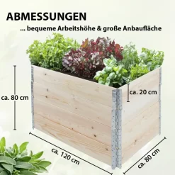 Trutzholm Hochbeet 120 x 80 x 80 cm Grau