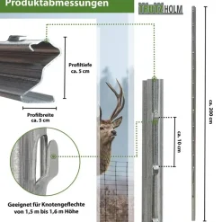 Trutzholm Zaunpfosten 10 x 200 cm Grau/Feuerverzinkt