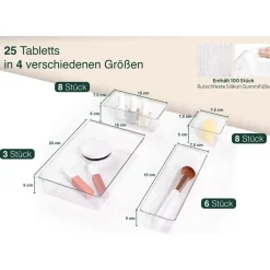 uandu Schubladen Organizer 25er Set 1-tlg. Transparent