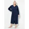 Ulla Popken Bademantel Frottee Blau 62-64