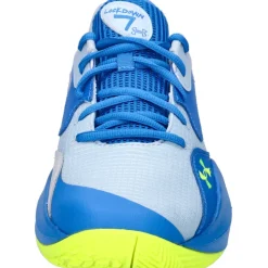 Under Armour Herren Basketballschuhe Lockdown 7 Low, leichter Basketball Schuh, robuste Sportschuhe für Outdoor- und Hallensport, atmungsaktive Turnschuhe,Blue Calm / Blue Atlantis / High Vis Yellow,43