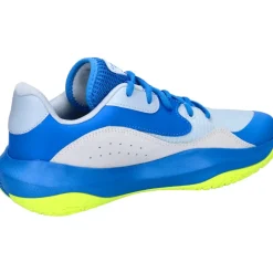 Under Armour Herren Basketballschuhe Lockdown 7 Low, leichter Basketball Schuh, robuste Sportschuhe für Outdoor- und Hallensport, atmungsaktive Turnschuhe,Blue Calm / Blue Atlantis / High Vis Yellow,43