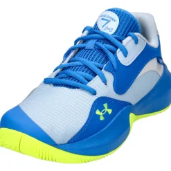 Under Armour Herren Basketballschuhe Lockdown 7 Low, leichter Basketball Schuh, robuste Sportschuhe für Outdoor- und Hallensport, atmungsaktive Turnschuhe,Blue Calm / Blue Atlantis / High Vis Yellow,43