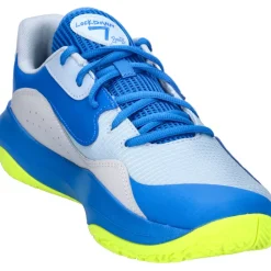 Under Armour Herren Basketballschuhe Lockdown 7 Low, leichter Basketball Schuh, robuste Sportschuhe für Outdoor- und Hallensport, atmungsaktive Turnschuhe,Blue Calm / Blue Atlantis / High Vis Yellow,43