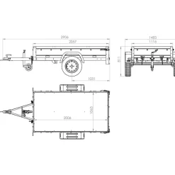 UNITRAILER Garden Trailer 200 Kipp grau