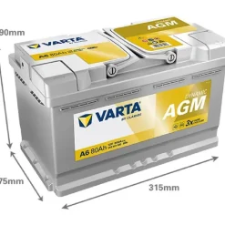 Varta A6 AGM 80Ah 12V