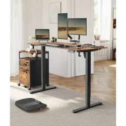 VASAGLE Höhenverstellbarer Schreibtisch schwarz
