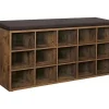 VASAGLE Schuhbank 105 x 30 x 48 cm braun, schwarz gepolstert / vintage