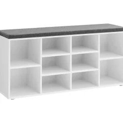 VASAGLE Schuhbank 104 x 48 x 30 cm weiß