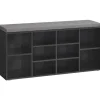VASAGLE Schuhregal 30 x 104 x 48 cm gepolstert ebenholzschwarz / ebenholzschwarz