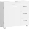 VASAGLE Waschbeckenunterschrank 3 große Schubladen 30 x 70 x 64 cm Weiß