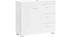 VASAGLE Waschbeckenunterschrank 70 x 64 cm Weiß