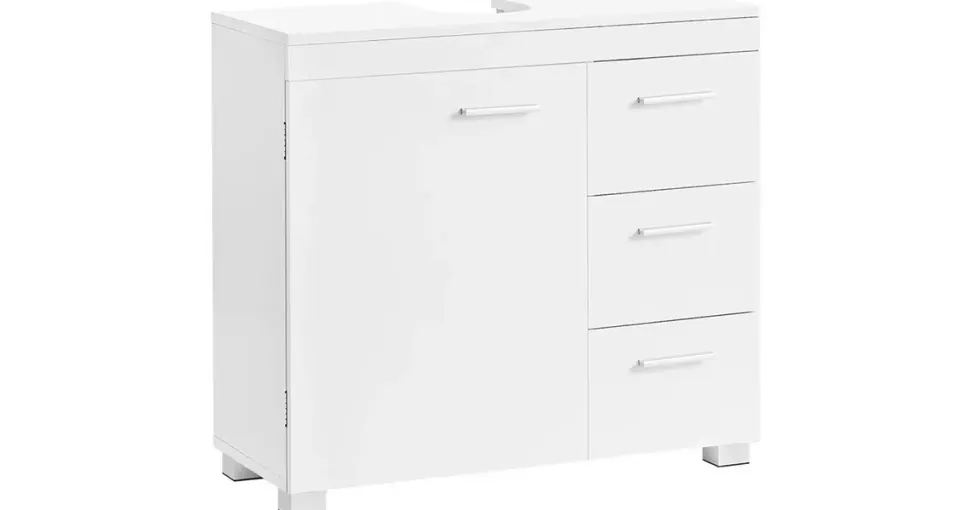 VASAGLE Waschbeckenunterschrank 70 x 64 cm Weiß