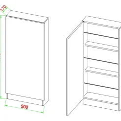 VCM Fulisa XL 50 x 180 x 17 cm weiß