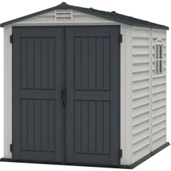 VCM Gerätehaus Kunststoff 1,86 x 1,90 Grau Drehtüren