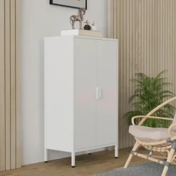VCM Highboard 60 x 110 x 35 cm Weiß