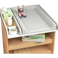 VCM Livetastic Wickelaufsatz Malira, Weiß, Holzwerkstoff, 65x7x73 cm, Babymöbel, Wickelkommoden - Zubehör, Wickelaufsätze