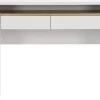 vente-unique Konsolenschreibtisch ausziehbar mit 2 Schubladen - Weiß & Holzfarben - LOAVIA