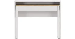 vente-unique Konsolenschreibtisch ausziehbar mit 2 Schubladen - Weiß & Holzfarben - LOAVIA