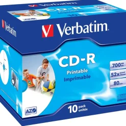 Verbatim CD-R 700MB 52x bedruckbar 10er Jewelcase
