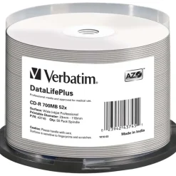 Verbatim CD-R 700MB 52x weiß bedruckbar 50er Spindel