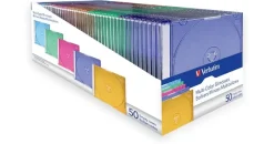 Verbatim Mehrfarbige Slimcases für CD-/DVD 50 Stück, Gemischte Farben