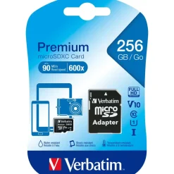 Verbatim microSDXC 256GB Class 10 UHS-I + SD-Adapter