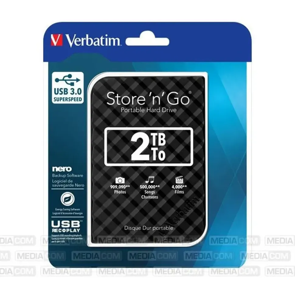 Verbatim Store 'n' Go 2 TB USB 3.0 schwarz 53195