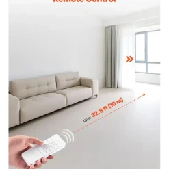Vevor automatischer Vorhangöffner (Steuerung über App & Fernbedienung) elektrischer Gardinenöffner, kompatibel mit Alexa & Google Home, mit Lautlosmodus & Timer, für U-förmige/I-förmige Schienen