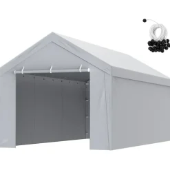 Vevor Carport Garagezelt 3 x 6 m weiß mit Seitenwand und UV-Schutz