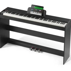 Vevor Digitalpiano, 88 Tasten, Elektrisches Klaviere, Doppeltastatur und Lautsprecher, einfache Gehäusehalterung mit Kopfhörer, 200 Töne und Rhythmen, unterstützt Bluetooth/USB/MIDI, für Anfänger
