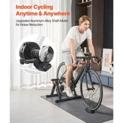 Vevor Fahrrad Rollentrainer Fahrradtrainer für 660,4-736,6 mm / 700C-Räder, 6-stufiger Widerstand, faltbarer magnetischer Radtrainer Heimtrainer mit Schnellspanner & Vorderradunterlage Schwarz