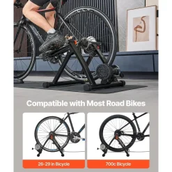 Vevor Fahrrad Rollentrainer Fahrradtrainer für 660,4-736,6 mm / 700C-Räder, 6-stufiger Widerstand, faltbarer magnetischer Radtrainer Heimtrainer mit Schnellspanner & Vorderradunterlage Schwarz