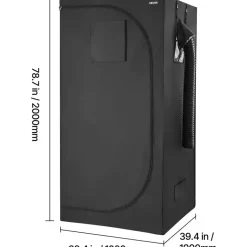 Vevor Growzelt-Set mit Vollspektrum-LED-Zuchtlicht 100 x 100 x 200 cm Schwarz