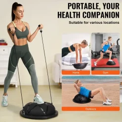 Vevor Halb-Gymnastikball-Trainer Schwarz 58 cm