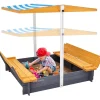 Vevor Holzsandkasten mit Überdachung orange