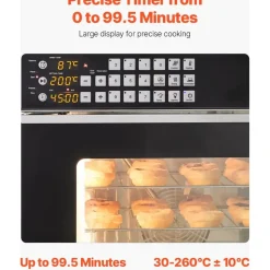Vevor kommerzieller Konvektionsofen konventioneller Arbeitsplattenofen 58 L 2800 W Toasterofen mit Tür aus gehärtetem Glas, elektrischer Backofen mit Drahtgitter & Klemmtablett-Handschuhen
