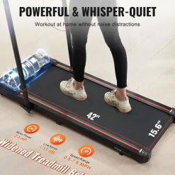 Vevor Laufband unter den Schreibtisch, Laufband zum Arbeiten, klappbares Laufband mit 120 kg Tragkraft, tragbares 2 in 1 Pad mit 2,5 PS, Griffstange Fernbedienung Led-anzeige 1-12 km/h,