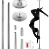 Vevor Professionelle Tanzstange, Pole Dance Tragbare Tanzstange Profi ca. 222,6-282,4 cm Höhenverstellbare Abnehmbare Fitnessstange Spinning Fitness Silber, Tanzstange Fitnessstudios, Club, Party